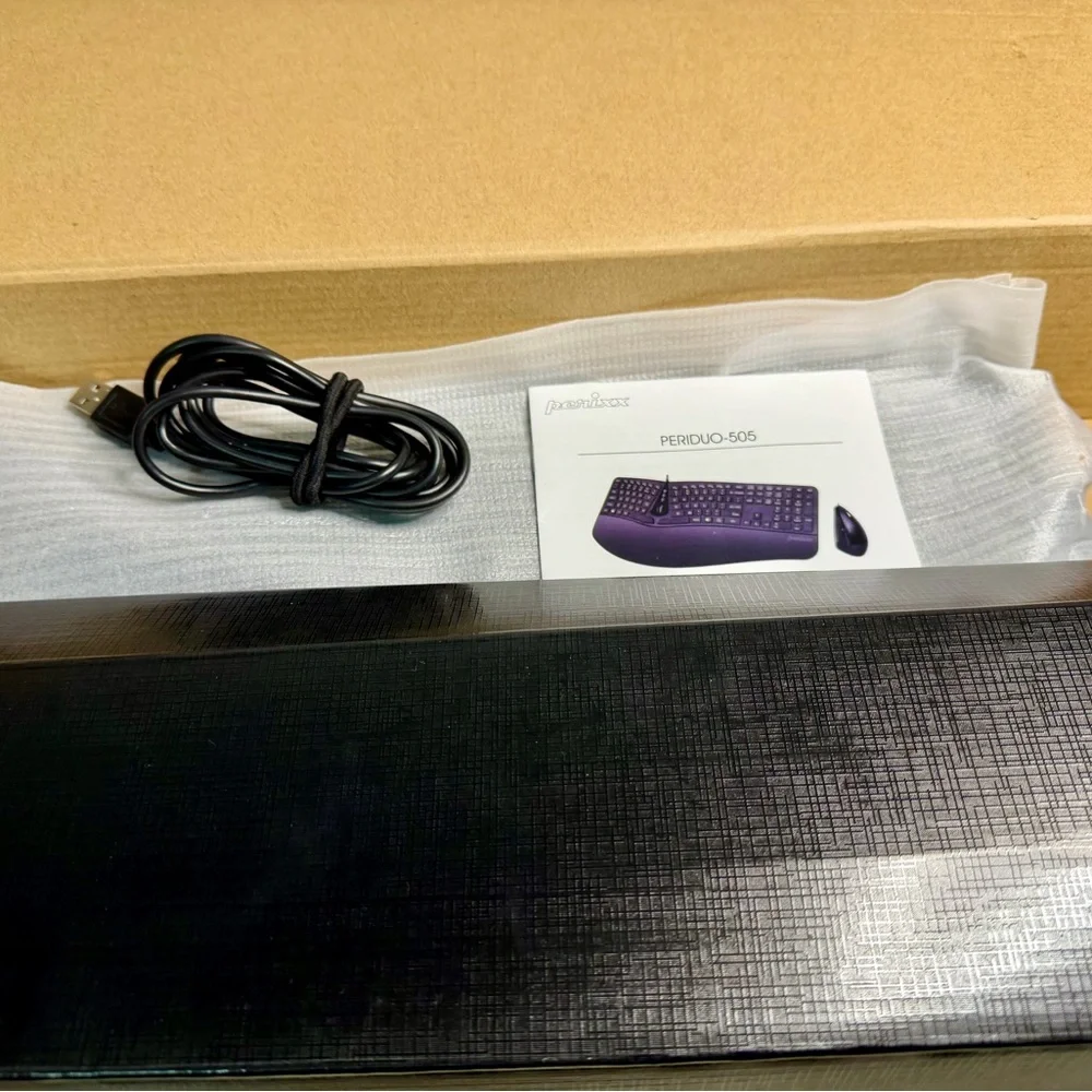 Perixx PERIDUO-505, Ergonomic Keyboard and Mouse Combo with Adjustable Palm Rest